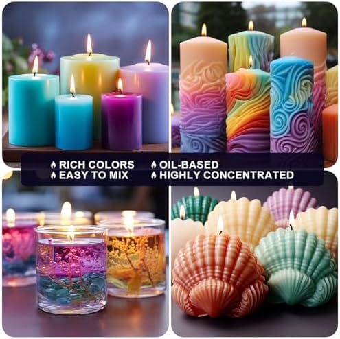HOMY ARTY Candle Dye - 14 Colors Candle Wax Dye