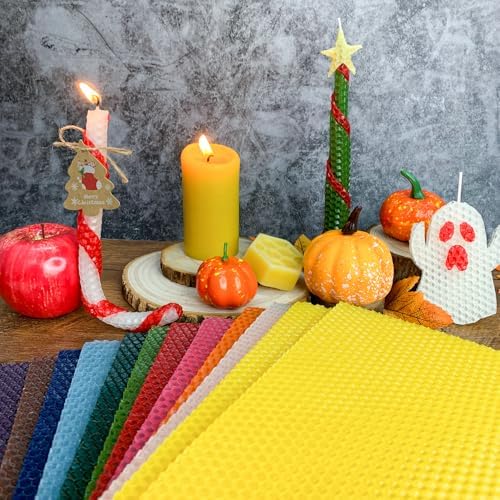 Lacaser Beeswax Sheets for Candle Making, Full Candle Making 50 Pcs Kit