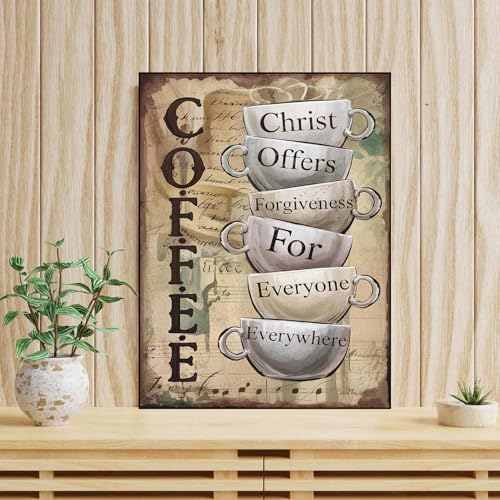 mrpwnle Coffee Diamond Art Kits for Adults Christian Diamond Painting Kits