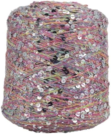 ECYC Ltd Cotton Sequin Yarn, Sparkle Sequin Thread Yarn for Knitting and Crocheting, DIY Craft Projects