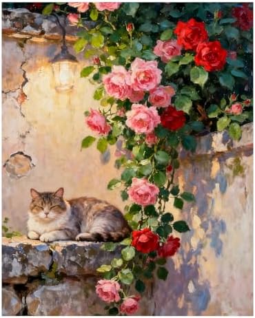 Reivworl Cat Paint by Numbers Kits for Adults, Cat Paint by Number for Adult, Painting by Number Kits for Gifts and Wall Decor 16x20Inch