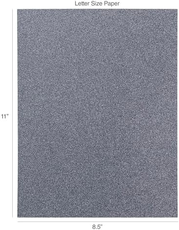 Shimmer Cardstock Paper 8.5 x 11- Assorted Glitter, Metallic, and Pearl Sheets for Crafts, Scrapbooking, Card Making - 20 Pack, 85lb Heavyweight, 230 GSM, Charcoal