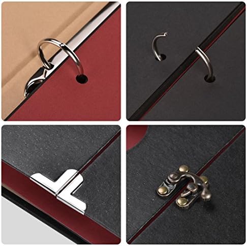 Firbon Scrapbook Album, DIY Photo Album with Black Pages Memory Book