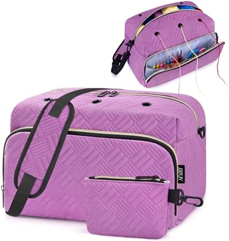 IBFUN Crochet Yarn Knitting Bag Organizer for Knit Accessories Hooks