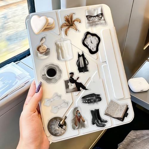 50PCS Clean Girl Aesthetic Stickers, Clear PET Old Money Vintage Paris Journal Stickers for Scrapbooking, Planner, Vision Board, Laptop, Fashion Collage