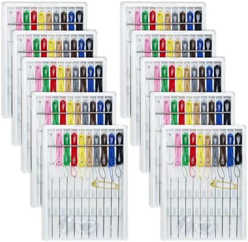 Yasdyri 10 Boxes Quick Fix Sewing Kit with Needles and Thread Box
