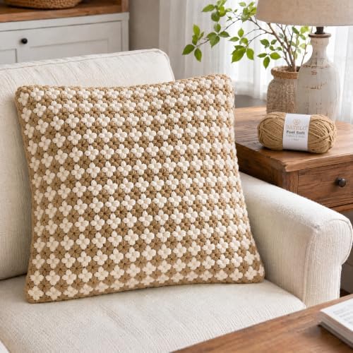 Thin Chenille Yarn for Crocheting & Knitting, Soft Plush Yarn for DIY Crafts, Amigurumi, Home Decor - 3 Light - 4 Pack of 1.7oz/142yds - Brown