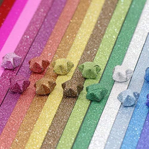 Yeooyoor Origami Stars Papers Package DIY Paper, 360 Sheets - 18 Colors ( Glitter Origami Stars)
