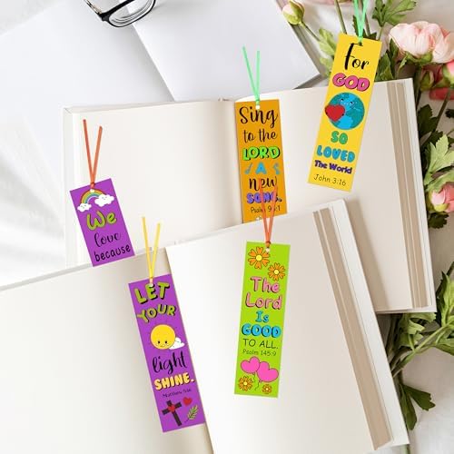 120Pcs Bible Color Your Own Bookmarks Religious DIY Crafts