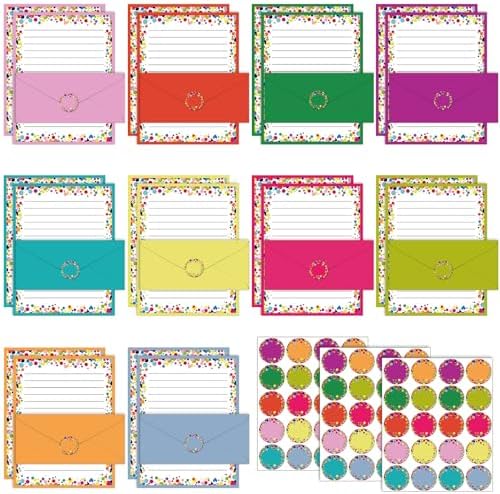 TaoBary 160 Pcs Polka Dot Stationery Paper and Envelopes Set, 8.5 x 11''