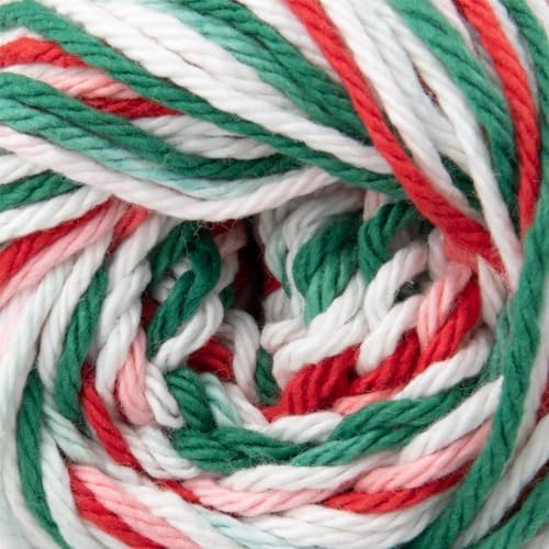 Craft County 100% Cotton Yarn Medium (Size 4) – Weaving, Knitting, and Crochet – Mistletoe Ombre (95 Yards)