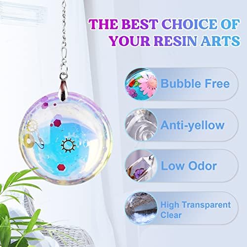 LET'S RESIN UV Resin, 1500g Hard Resin with Silicone Measuring Cups | Crystal Clear, Low Viscosity, Odorless, Anti-Yellowing, Fast Cure, Low Shrinkage, Beginner-friendly for UV Jewelry, Molds