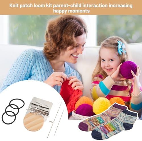 cobee 14 Hooks Knit Patch kit for Beginners, Mini Darning Loom Mini Portable Patch Knitpatch Patchwork Weaving Tool Set for Quickly Sewing Repair Knitting Kit for Jeans Socks Socks Clothes