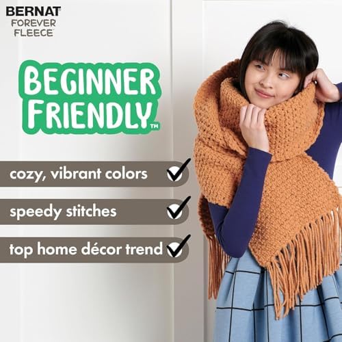 Bernat Forever Fleece Soft Yarn for Crocheting, Sage, 2-Pack
