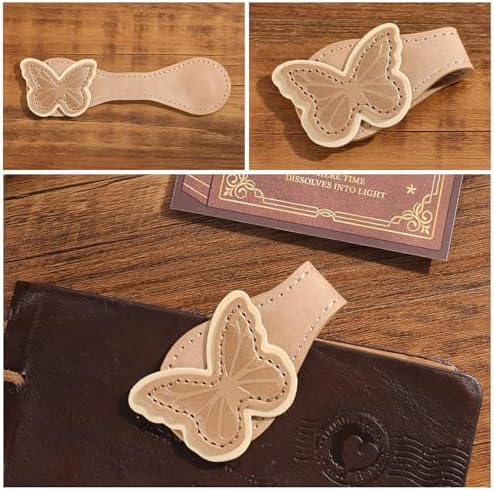 2PCS Vintage Magnetic Leather Bookmark, Leather Magnetic Bookmarks for Women, Magnetic PU Bookmarks Clip Book Accessories