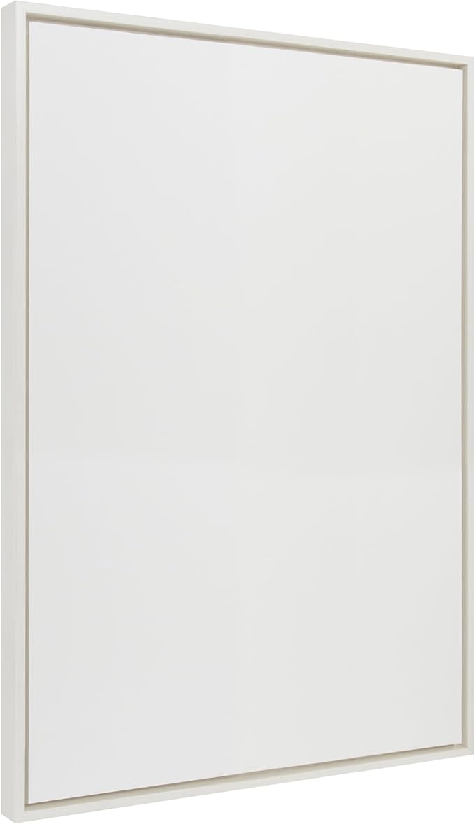 Kate and Laurel Sylvie Blank Framed Canvas Wall Art; 31.5x41.5 White; Vintage Modern Empty Canvas for Paint-Your-Own Art; Ready to Paint Premium Canvas Already Framed