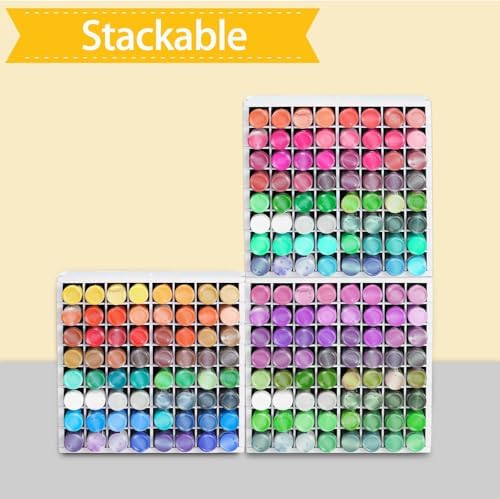 Krafetto 64-Grid Paint Organizer for 2 Oz Bottles, Wall Mount
