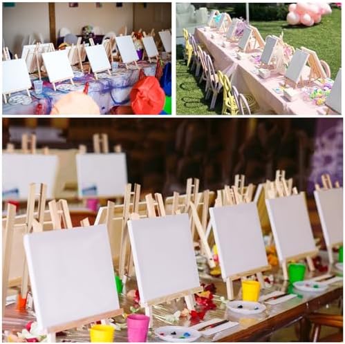 Falling in Art 12 Inch Tabletop Wood Display Easel Stand, 12 Pack | A-Frame Artist Easel for Painting Canvas, Portable Photo, Picture and Sign Holder