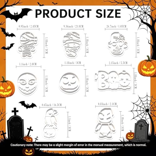 8 Pcs Halloween Polymer Clay Cutters Set - Zombie, Mummy & Spooky Themed Clay Cutters for Polymer Clay Jewelry Making, Perfect Halloween Party Gift
