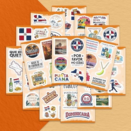 100Pcs Dominican Republic Stickers for Luggage, Water Bottle - Dominican Republic Gifts, Party Supplies & Decorations - Gift for Women & Men