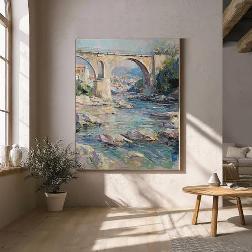 PHOENIX 40x50 Inch 1 Pack Heavy Duty Stretched Canvas - 1 3/4" Thick Extra Large Canvas for Painting - Master Series 15 Oz. Gesso Primed Cotton Archival Canvases for Professional Artists