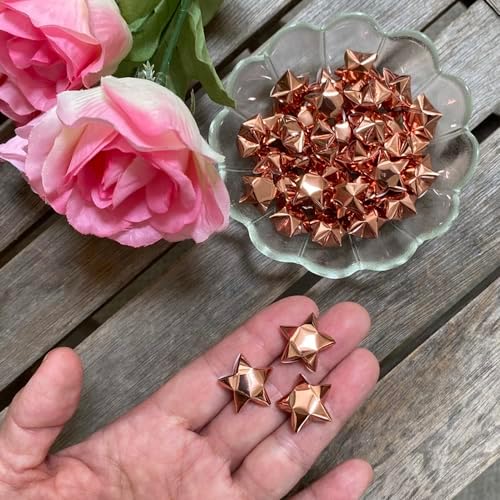 500-Strips Rose Gold Foil Paper Strips for Making Origami Stars, Lucky Stars, Puff Stars. Reflective Mirror Shiny Paper Strips, 0.5 x 11 inch. (Rose Gold Foil, 500)