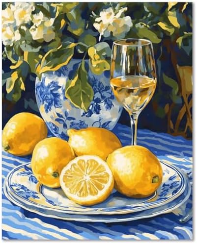 Paint by Numbers Kit for Adults Lemons, Adult Paint by Number Kits 16x20 in