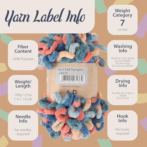 JubileeYarn Fun Finger Loops Yarn - 100g/Skein Jumbo Polyester - Dürrge - 1 Skein