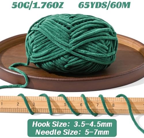 3 Pack Soft Chenille Yarn for Crocheting, Fluffy Chunky Crochet Yarn for Baby Blanket, (5.29oz/196.8yds) Fuzzy Velvet Yarn for Amigurumi&DIY Puzzle、Crafts、Scarf(3 Light Coffee)
