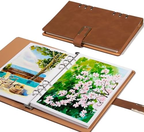 Lightwish Watercolor Sketchbook, 100% Cotton Cold Press Refillable Paper