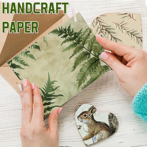 48 Sheets Vintage Forest Scrapbook Paper,Vintage Forest Pattern Decorative Scrapbook Paper for Journals DIY Cards and Photo Albums,Aesthetic Craft Supplies