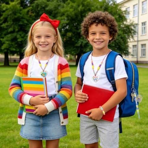 24 Set Back to School Crafts Kits, First Day of School Keychain Making Kit