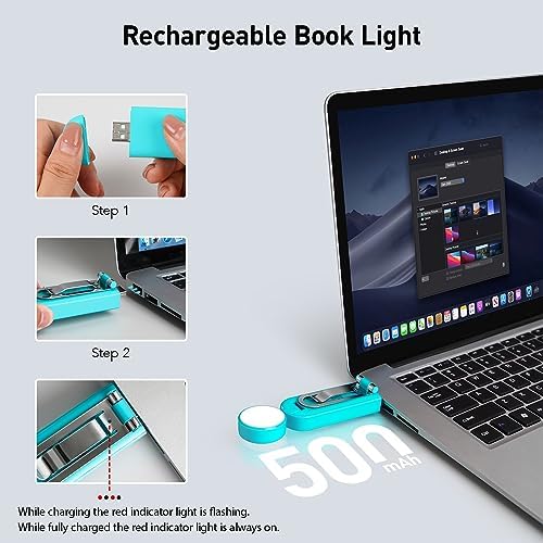 VAVOFO USB Rechargeable Book Light, Bookmark Clip on LED Reading Light