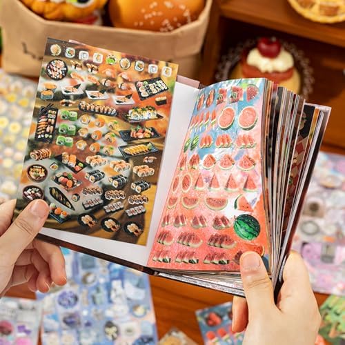 Japanese Sticker Book,1400 PCS Romantic Memory Series Aesthetic Stickers, Heisei Retro Vintage Comic Style Stickers for Scrapbooking, Journaling, DIY Crafts and Decoration