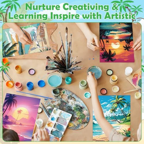 Blosssound 10 Set Pre Printed Canvas for Painting 5x7, Hawaii Canvas