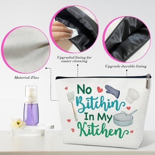 Baking Lover Gifts for Baker, Kitchen Theme Makeup Bag for Cook Women
