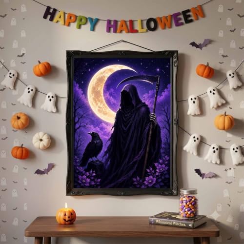 TOPCLTV Grim Reaper Diamond Art Kits for Adults, Halloween Diamond Painting