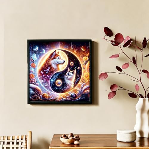 SUHEFAFA Yin Yang Diamond Art Kits for Adults, Diamond Painting 12×12 inch