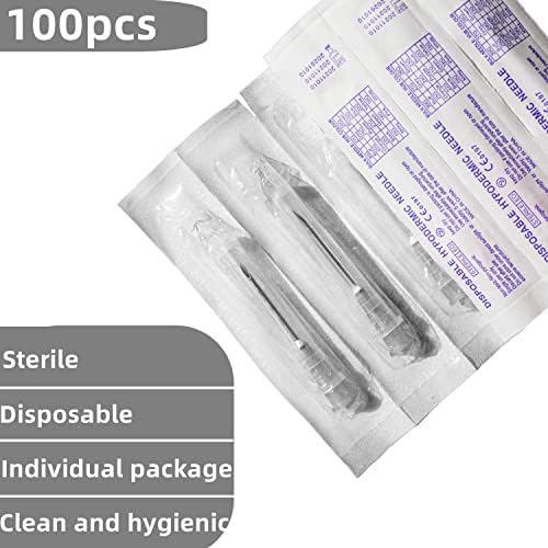300 Pack 22Ga 1 Inch Sterile Disposable Injection Needle with Cap for Scientific and Industrial Dispensing Needl Accessories (22Ga)