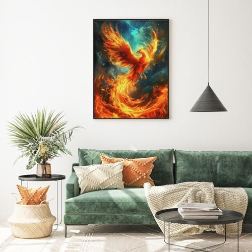 Diamond Art Kits for Adults, Phoenix Diamond Painting Kit, 12 x 16 Inch