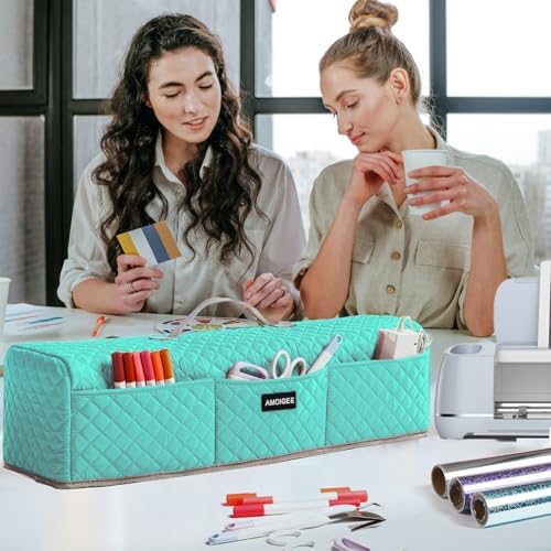 AMOIGEE Padded Dust Cover for Criicut Maker 4, Maker 3, Maker, Explore 4, Explore 3, Explore Air 2, Protective Machine Cover with Handle, Storage Pockets for Craft Accessories and Suppliers