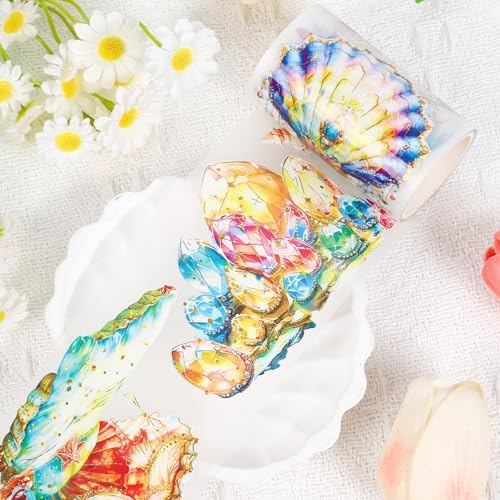 Sitsink PET Tape for Journal Scrapbooking - Sea Shell Ocean PET Tape Stickers for Crafts Junk Journal Supplies Notebook Scrapbook DIY Decor Ornament