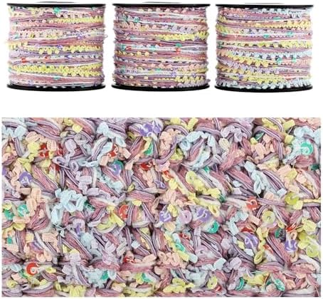 Artisanal Yarn Collection Multifiber Fancy Yarn for Knitting Crocheting Crafts DIY, Set of 3 Rolls (Vintage Sugar Motes)