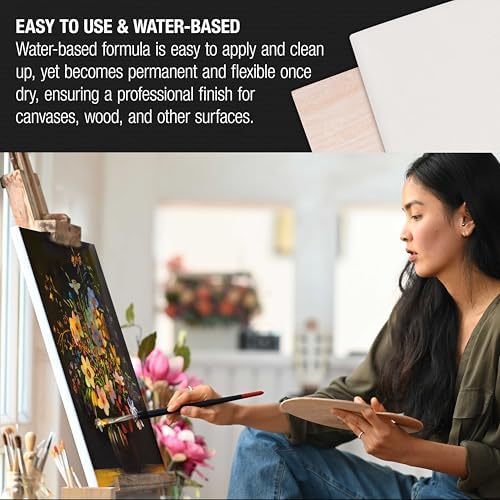 U.S. Art Supply Black Gesso Primer - 16.9oz (500ml) for Oil & Acrylic Paint | Superior Coverage, Canvas Prep, Mixable White Gesso Paint Artists