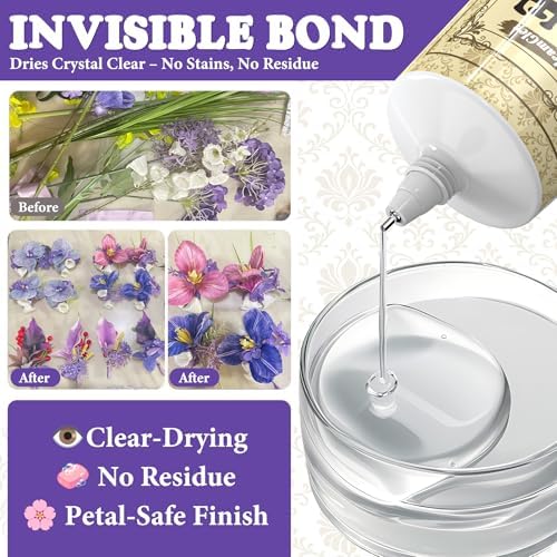Floral Adhesive, Clear Waterproof Flexible Bond for Fresh Flowers, 2.1 oz