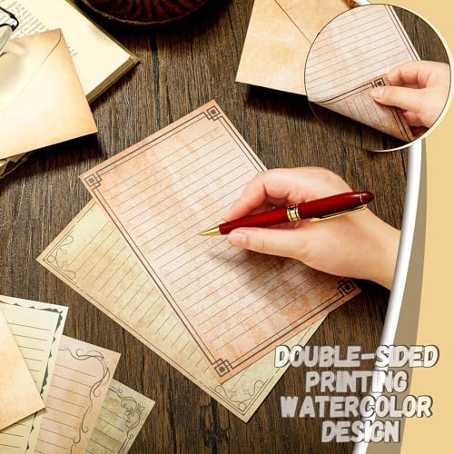 TaoBary 160 Pcs Vintage Stationery Paper and Envelopes Set, 5.5 x 8.25''
