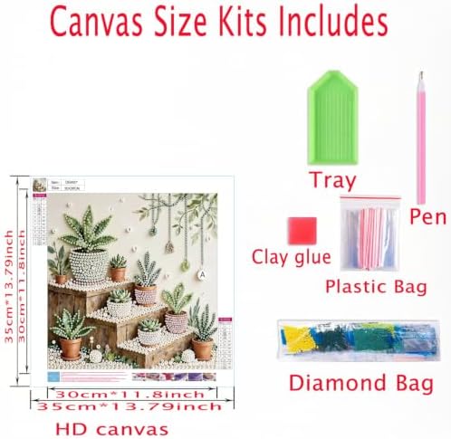 Potted Plant Pearl Painting Kits for Adults,Diamond Painting 11.8 x 11.8In