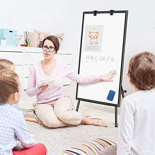 Maxtek Easel Whiteboard 40 x 28, Stand Tripod with Height Adjustable, Black