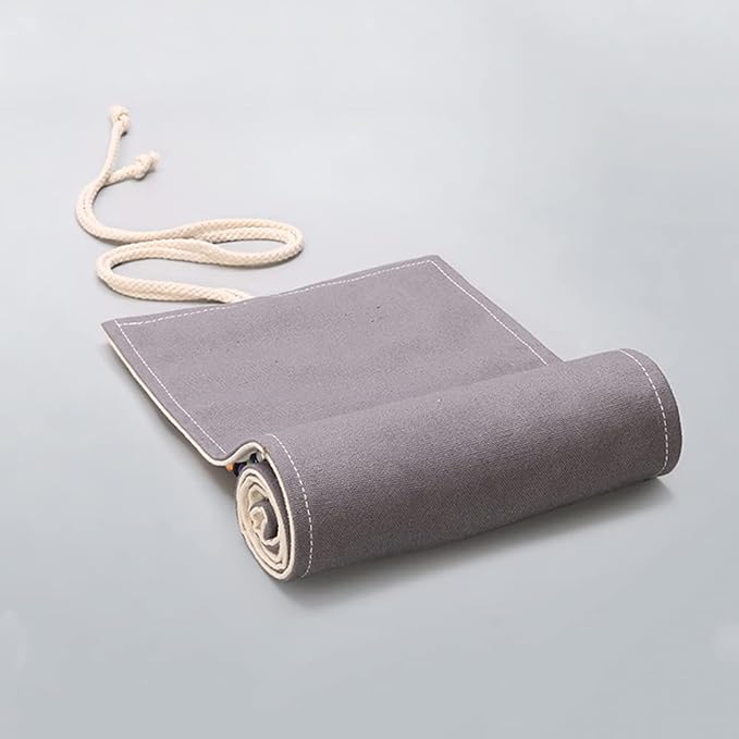 DIYOMR 24/36/72 Slots Pencil Wrap Pencil Rolls, Artist Colored Pencils Roll Up Bag Short Brushes Pouch Case Pencils Organizer for Drawing Coloring and Sketching,No Pencils (Grey, 72slots)