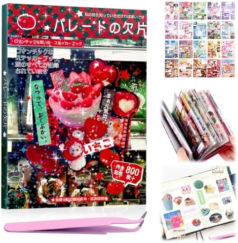 45 Sheets Japanese Sticker Book Manga 800+ Heisei Retro Romantic Memory Scrapbook Stickers Cute Korean Stickers for Journaling Scrapbooking Kawaii Food Sticker for Kids Adult DIY Cosmtic Books